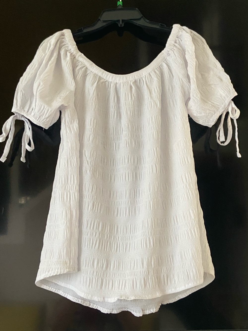 WHITE PUFF SLEEVES PEASANT COTTAGECORE TOP RELAXED FIT